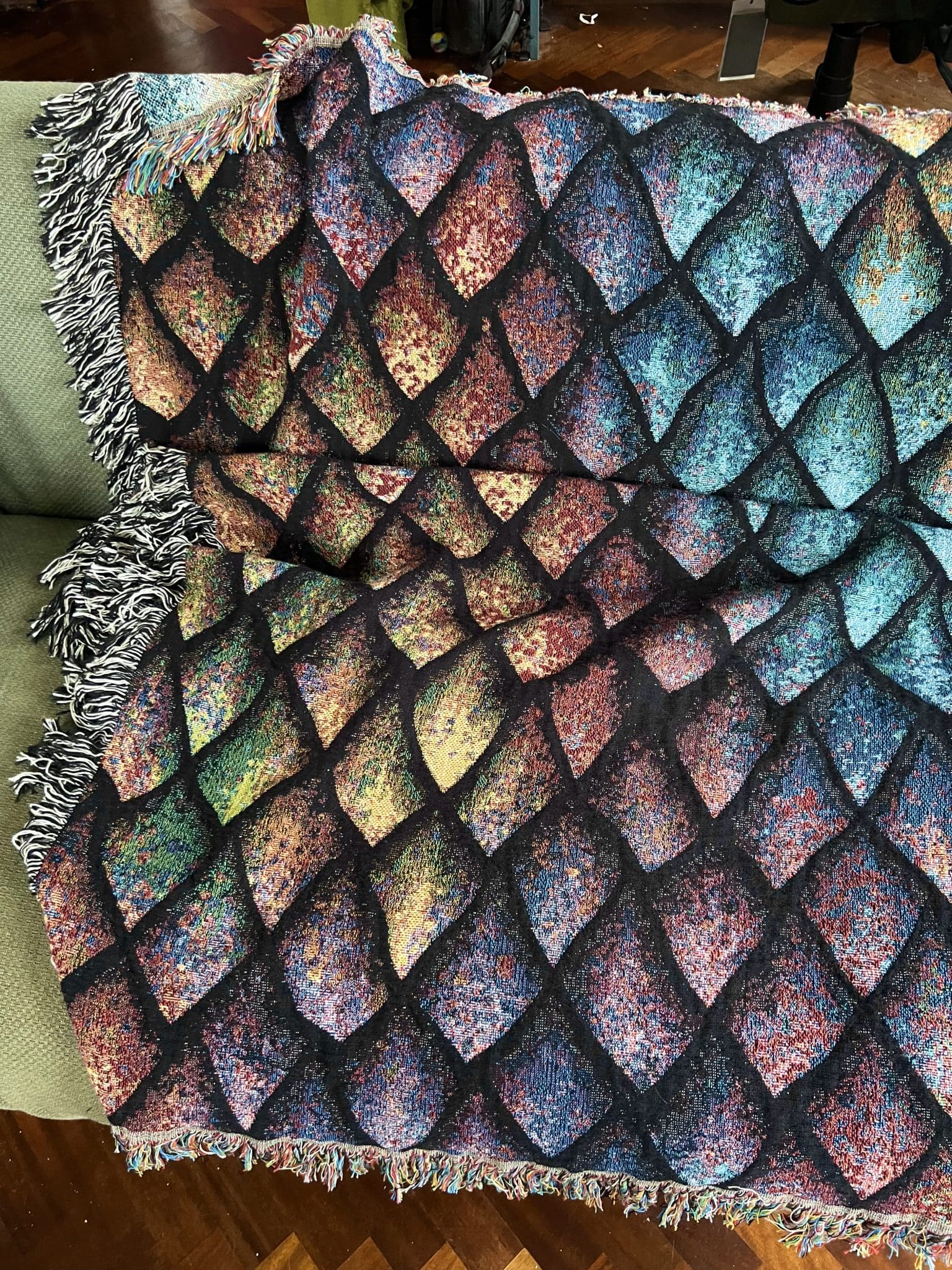 Rainbow Dragonscale Woven Throw - Image 3