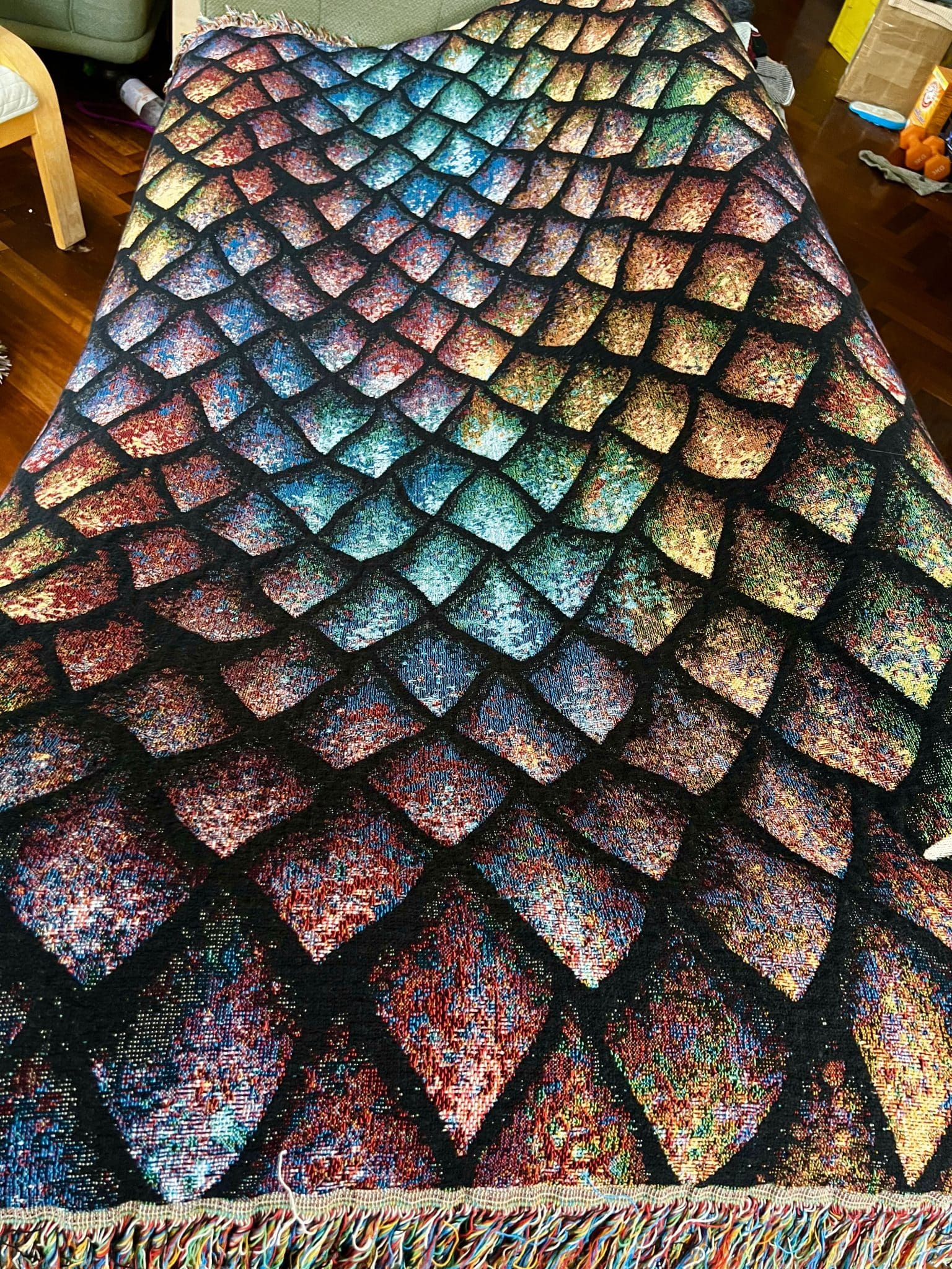 Rainbow Dragonscale Woven Throw - Image 6