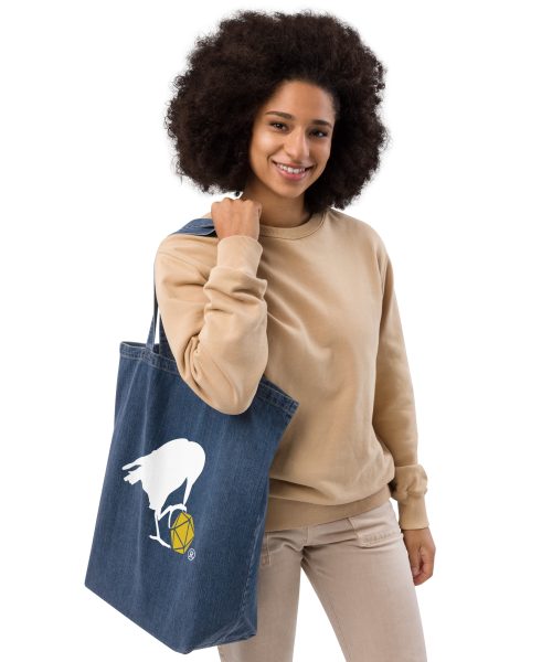 White Raven Denim Tote Bag