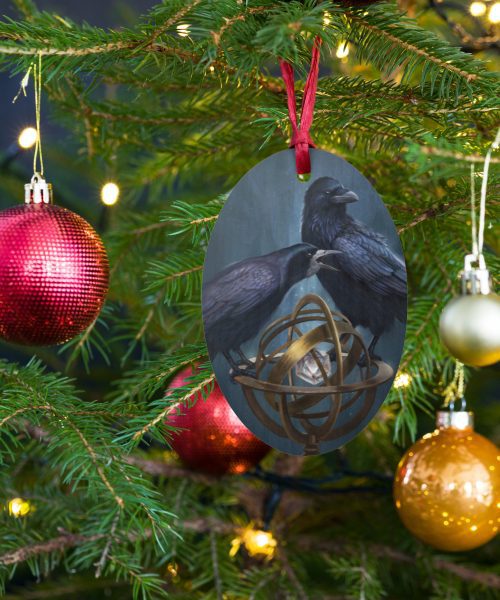 Corvids Wooden Ornament
