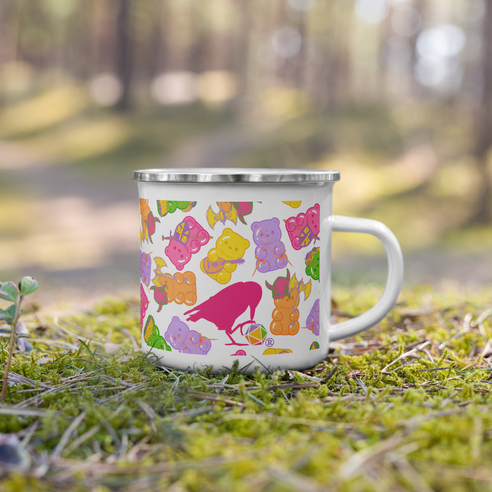 White Bag o' Bears Enamel Mug