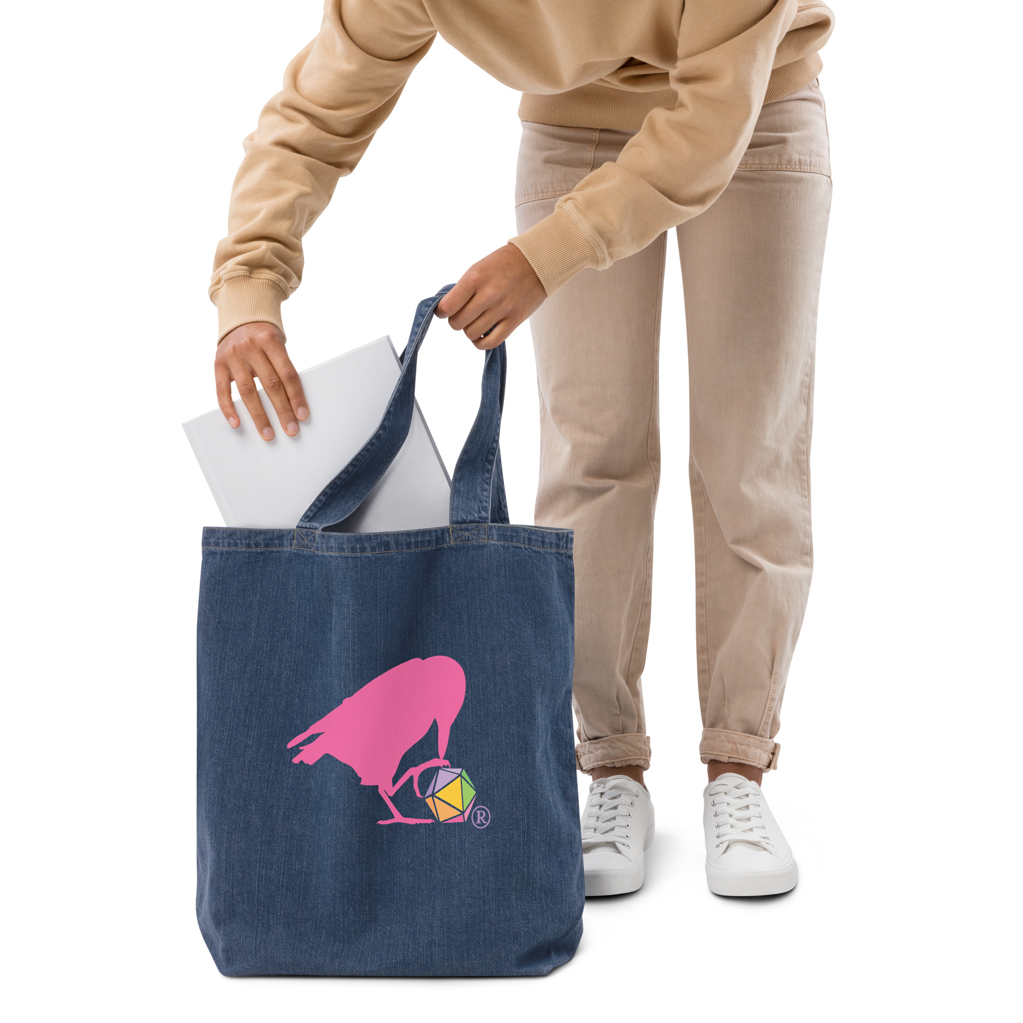 Pink Raven Denim Tote - Image 2