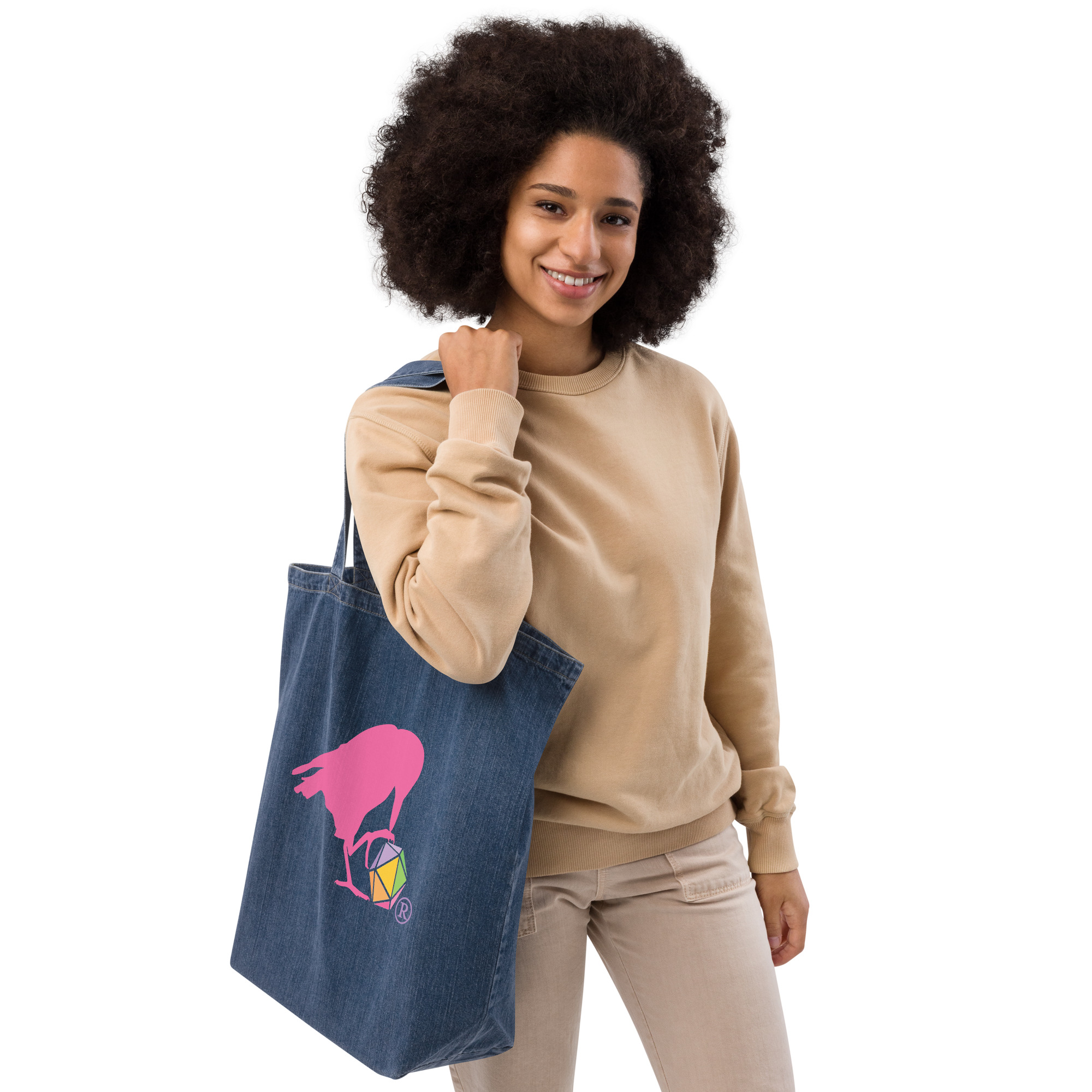 Pink Raven Denim Tote - Image 3