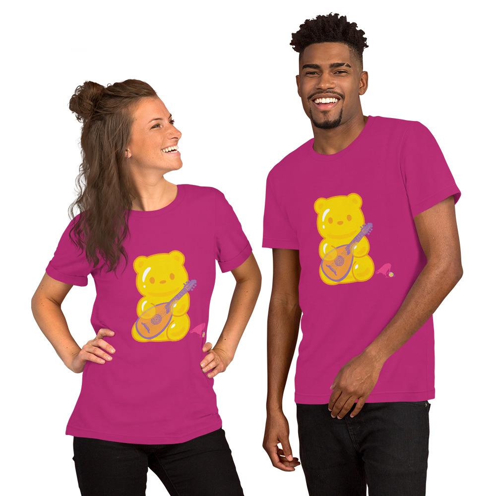 Yellow Adventure Bear Unisex Tee - Image 4