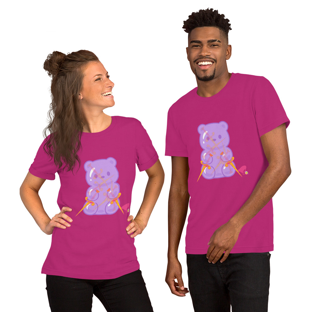 Purple Adventure Bear Unisex Tee - Image 4