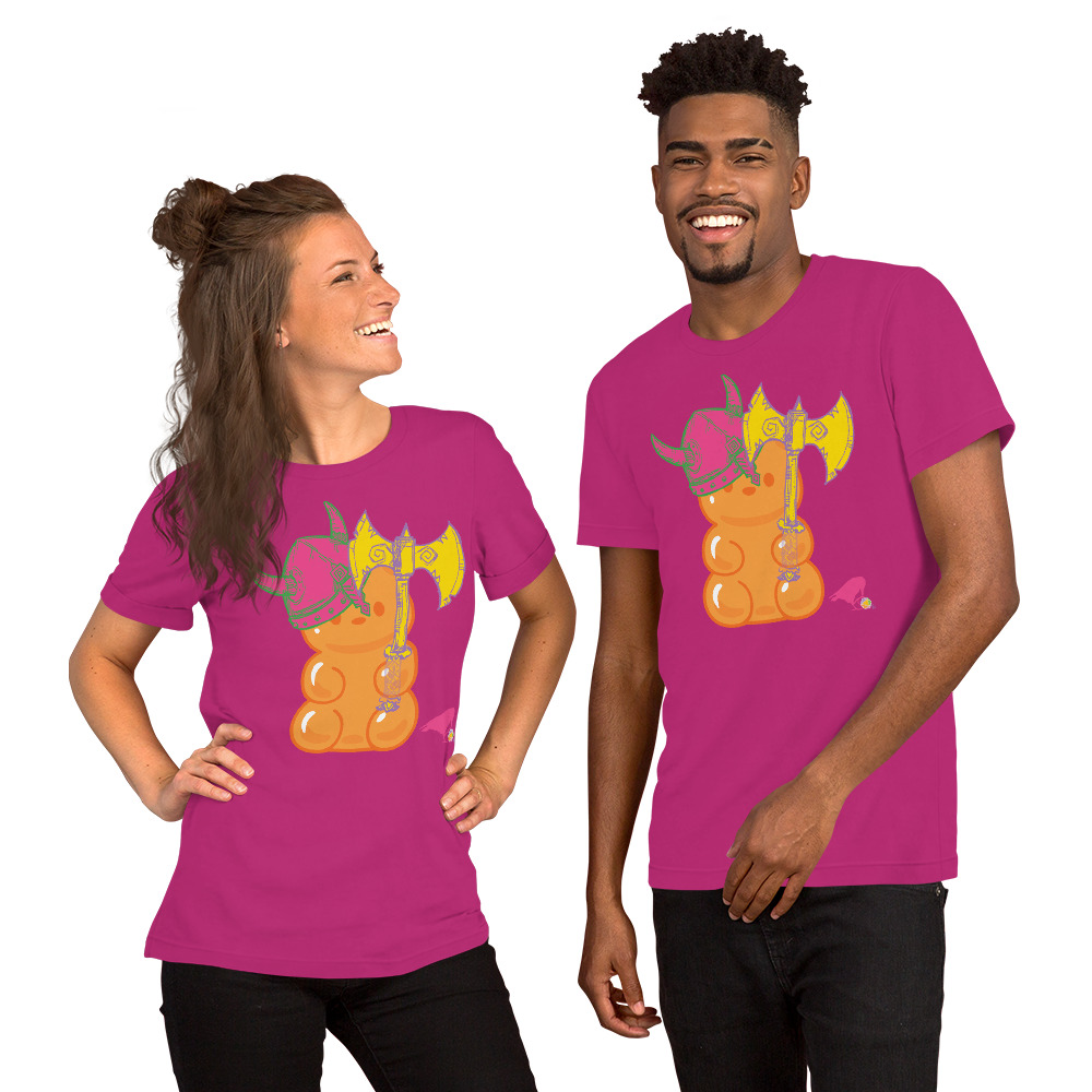 Orange Adventure Bear Unisex Tee - Image 4