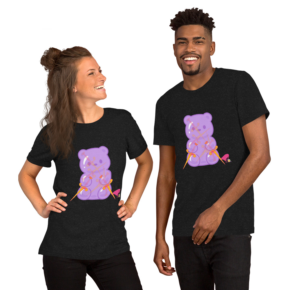 Purple Adventure Bear Unisex Tee - Image 2