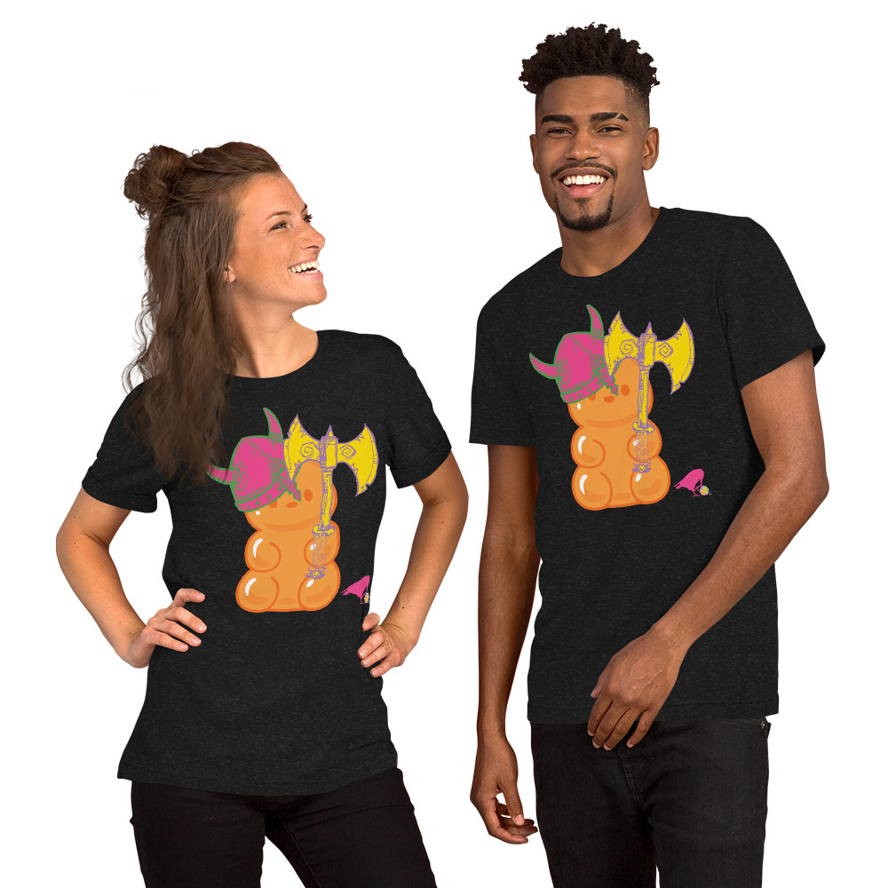 Orange Adventure Bear Unisex Tee - Image 2