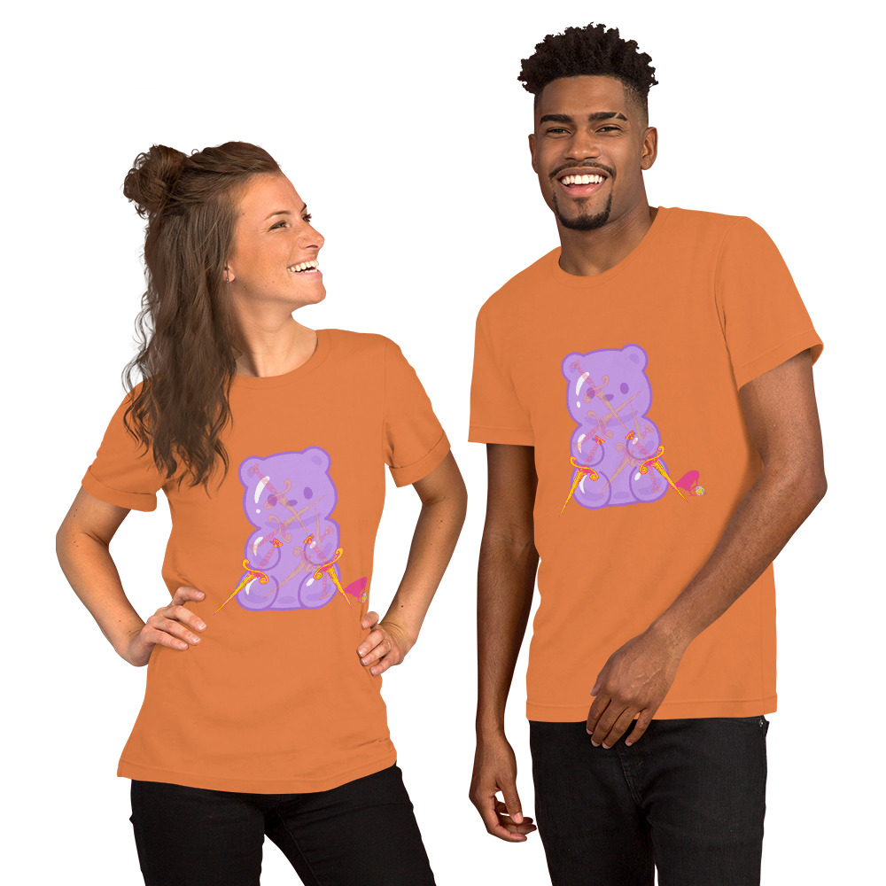 Purple Adventure Bear Unisex Tee - Image 9