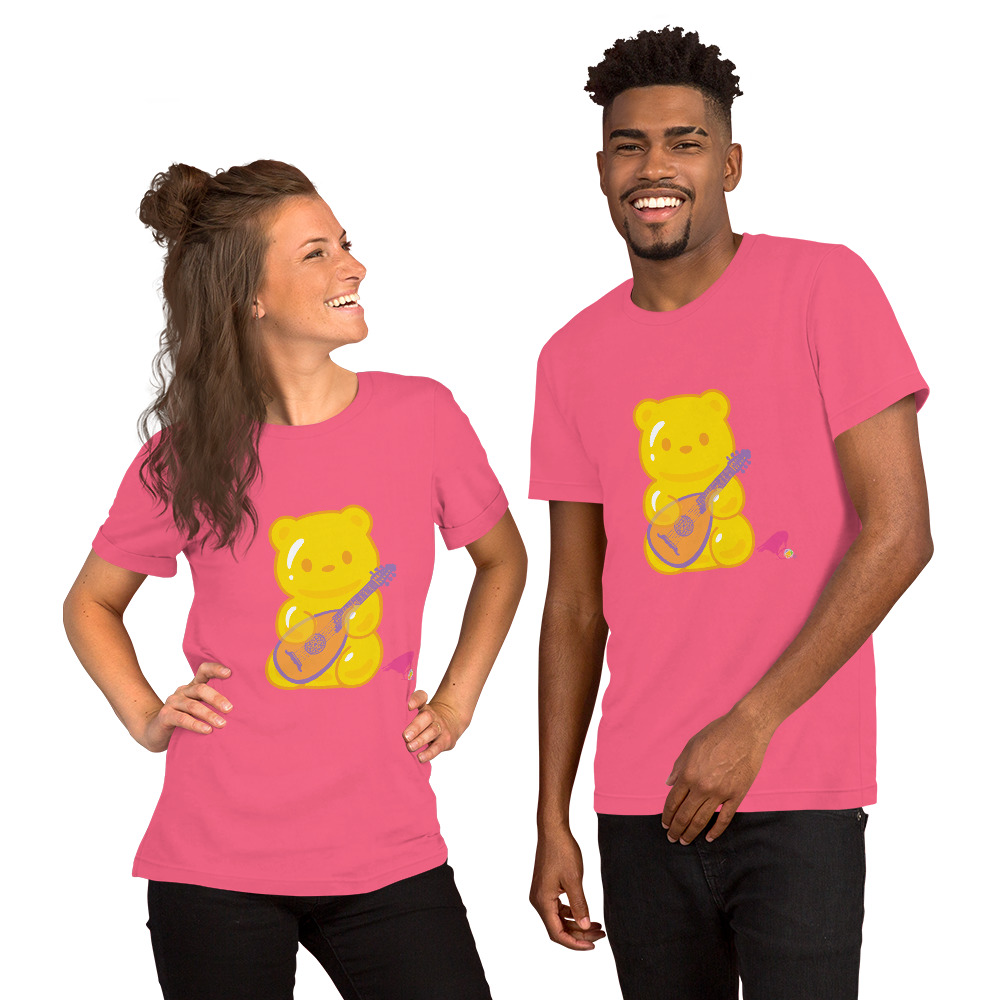 Yellow Adventure Bear Unisex Tee - Image 6