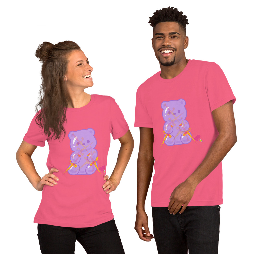 Purple Adventure Bear Unisex Tee - Image 6