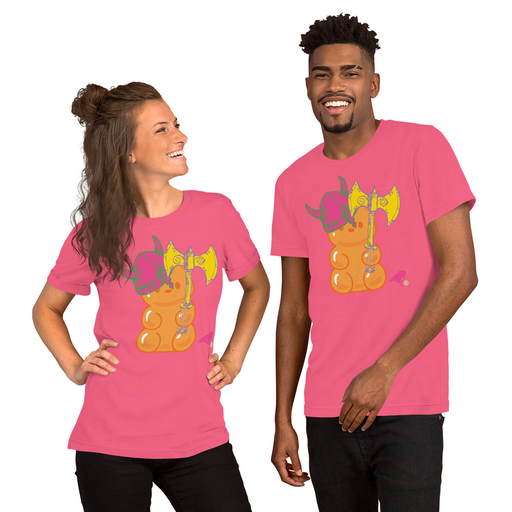 Orange Adventure Bear Unisex Tee - Image 6