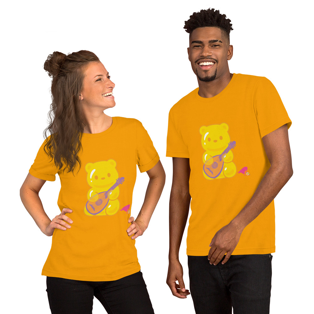 Yellow Adventure Bear Unisex Tee - Image 9