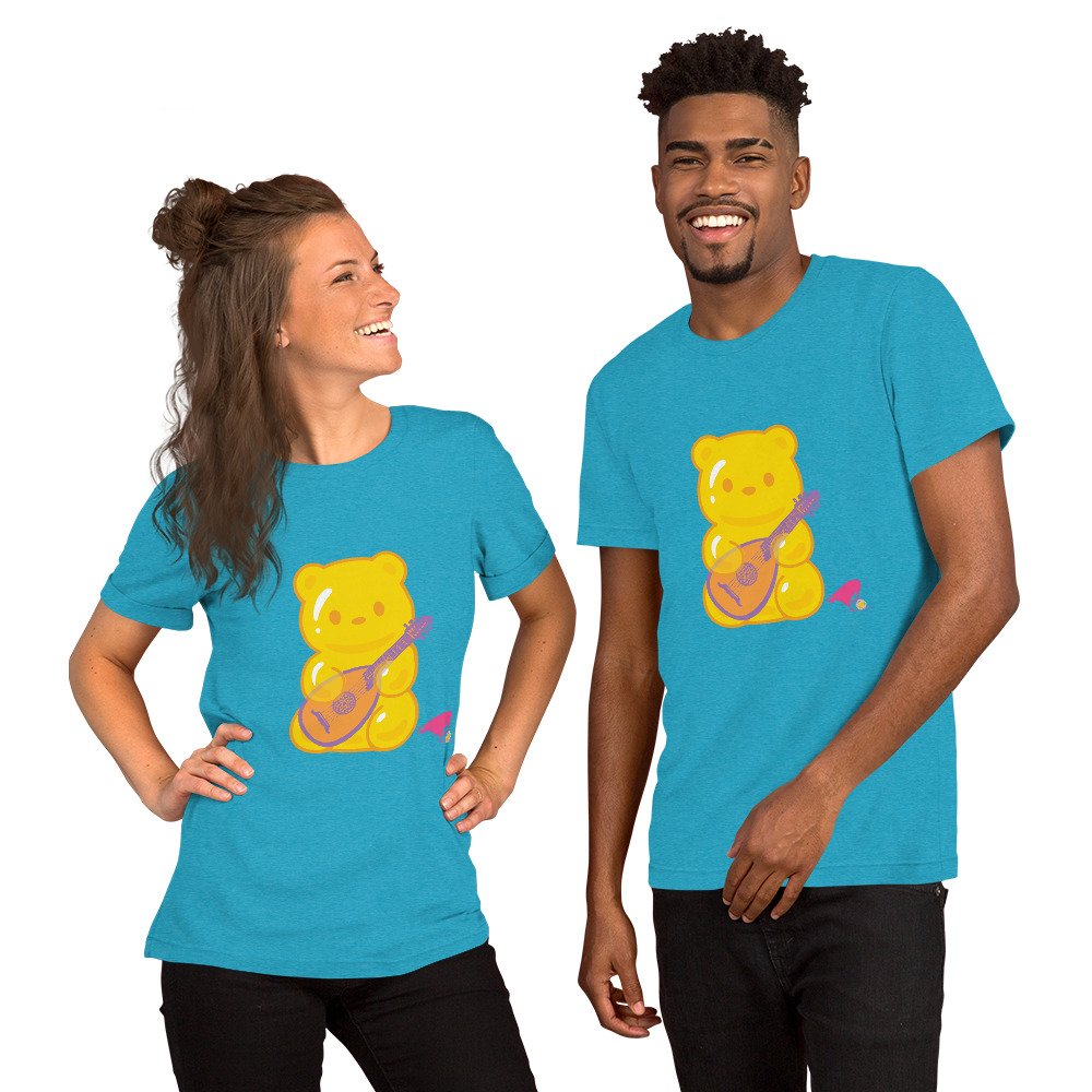 Yellow Adventure Bear Unisex Tee - Image 7