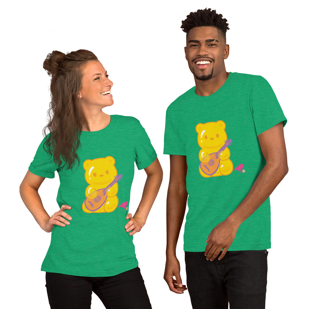Yellow Adventure Bear Unisex Tee - Image 5