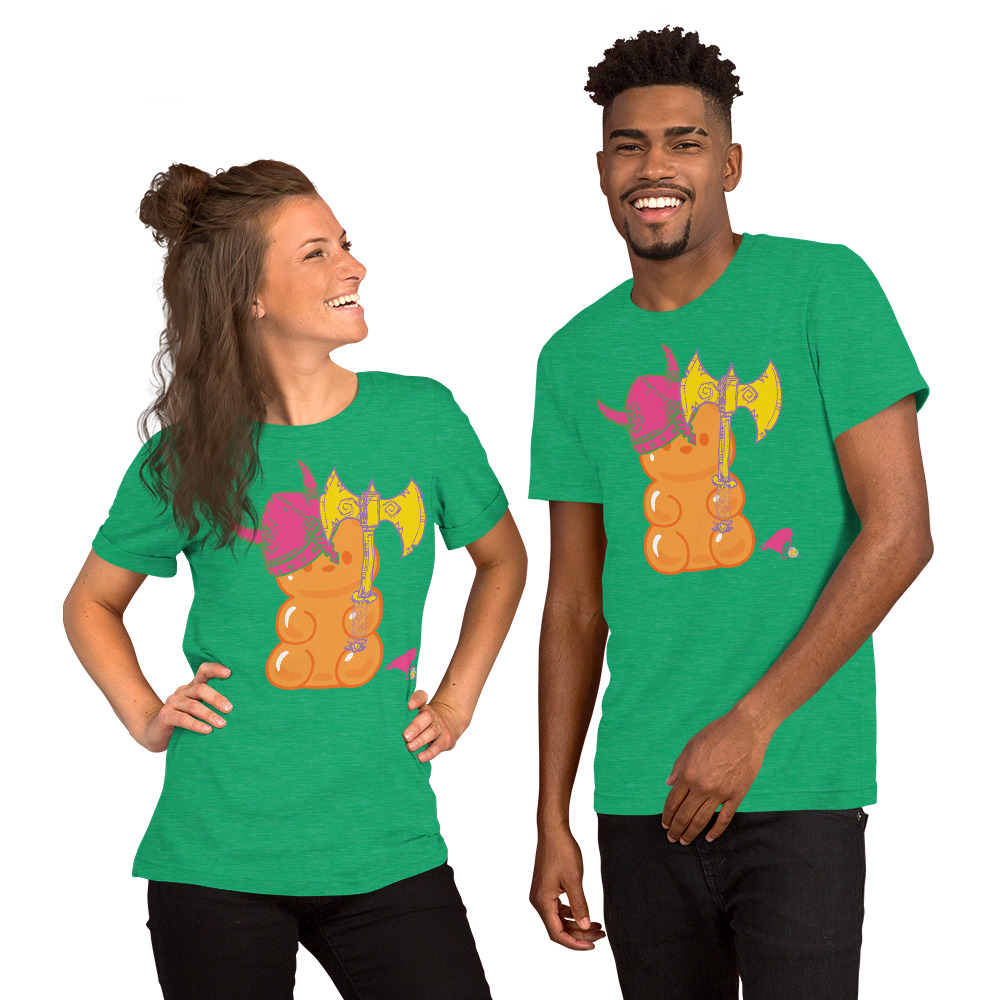 Orange Adventure Bear Unisex Tee - Image 5