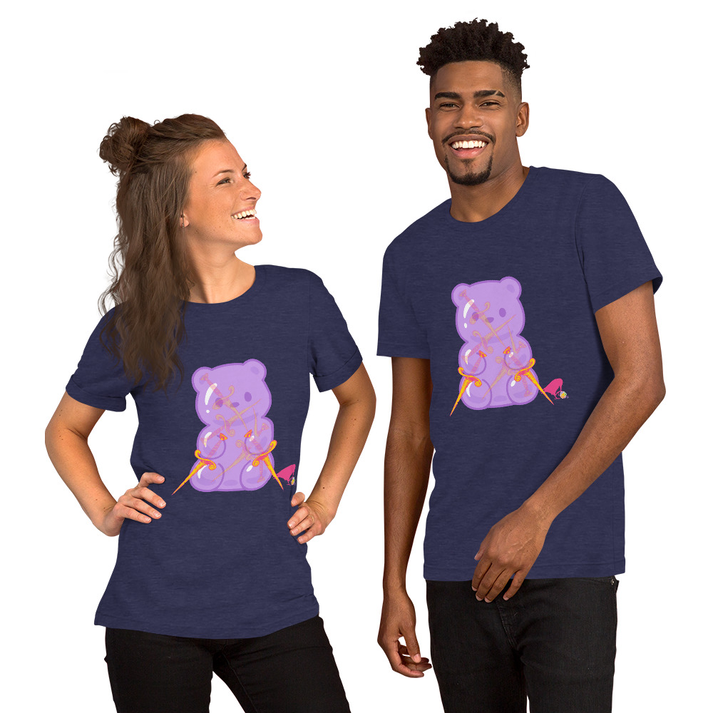 Purple Adventure Bear Unisex Tee - Image 3