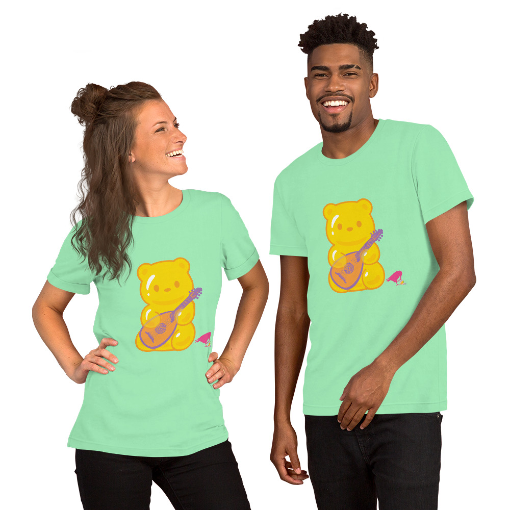 Yellow Adventure Bear Unisex Tee - Image 13