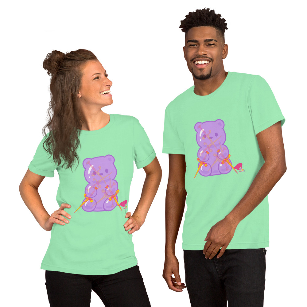 Purple Adventure Bear Unisex Tee - Image 13