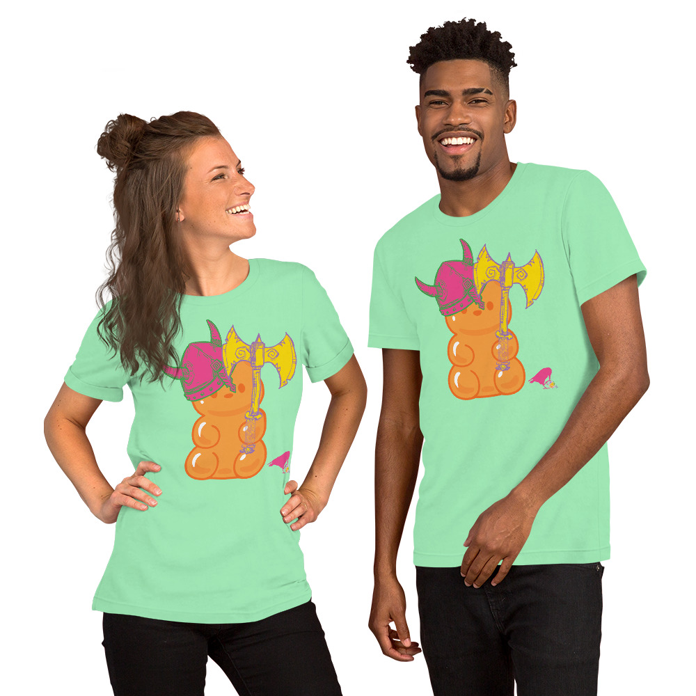 Orange Adventure Bear Unisex Tee - Image 13