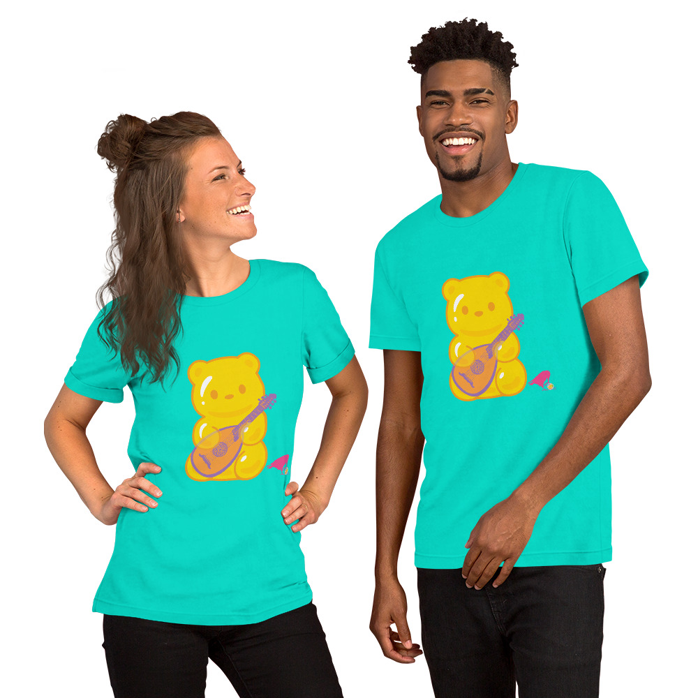 Yellow Adventure Bear Unisex Tee - Image 10