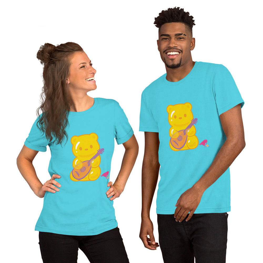 Yellow Adventure Bear Unisex Tee - Image 11