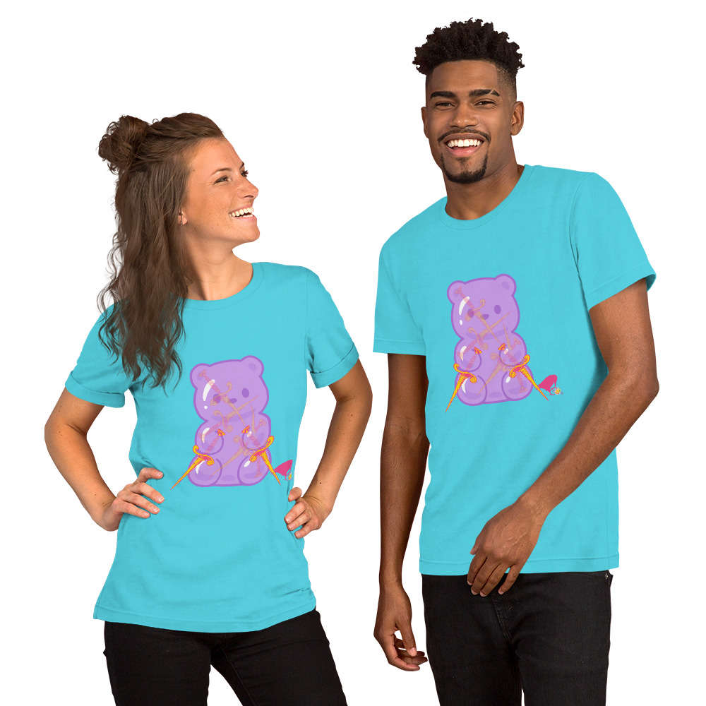 Purple Adventure Bear Unisex Tee - Image 11