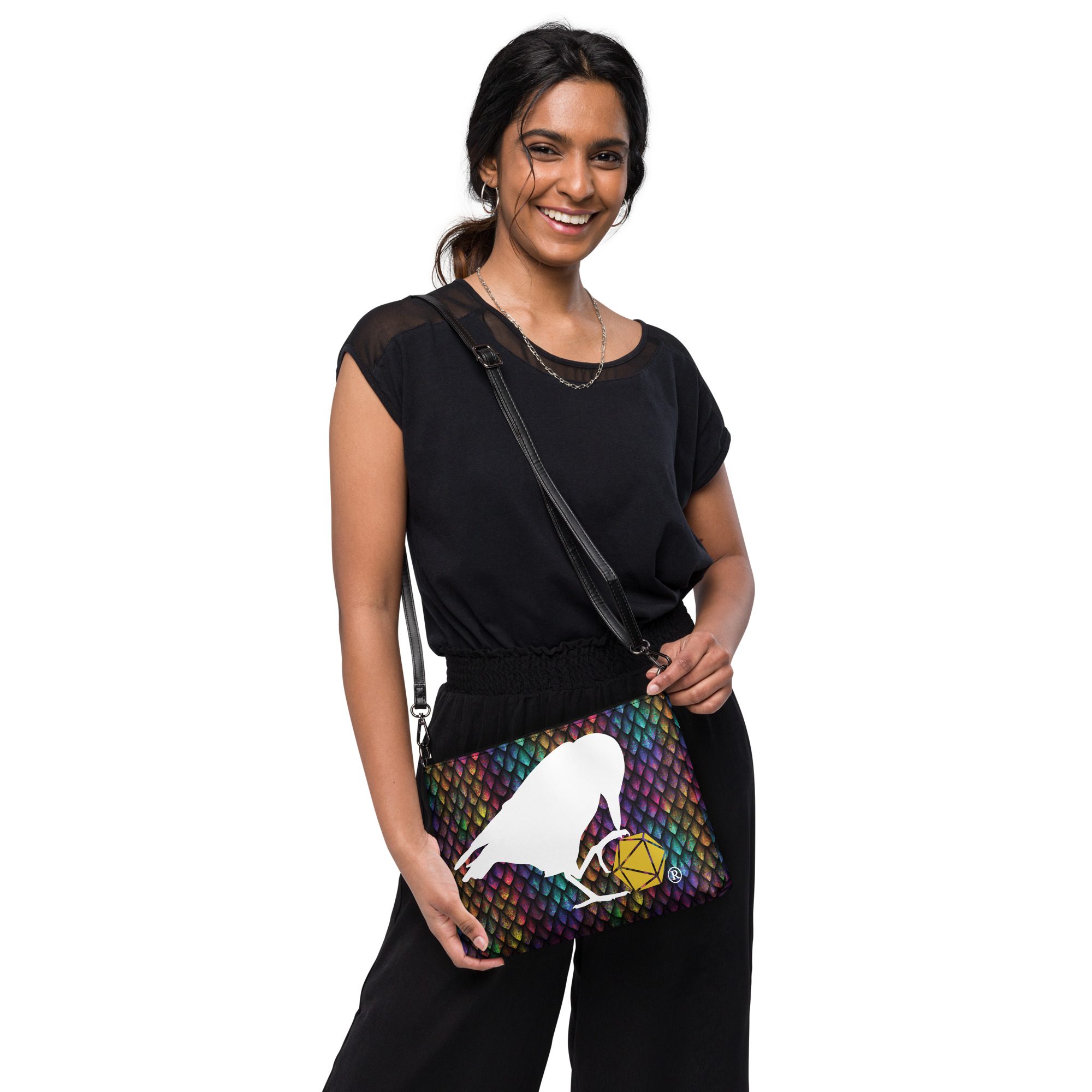 White Raven Dragonscale Crossbody Bag