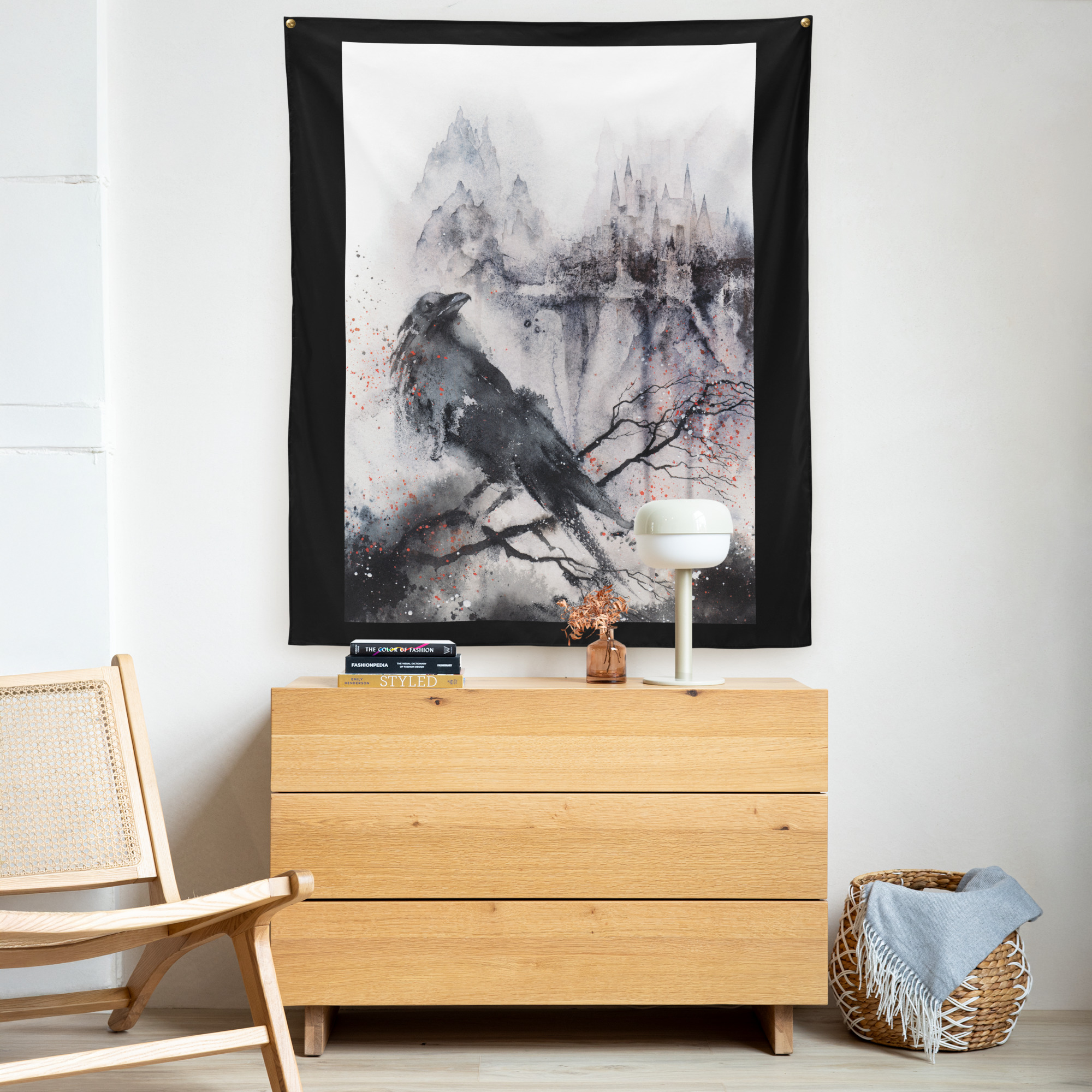 Grim Raven Indoor Wall Tapestry - Image 2