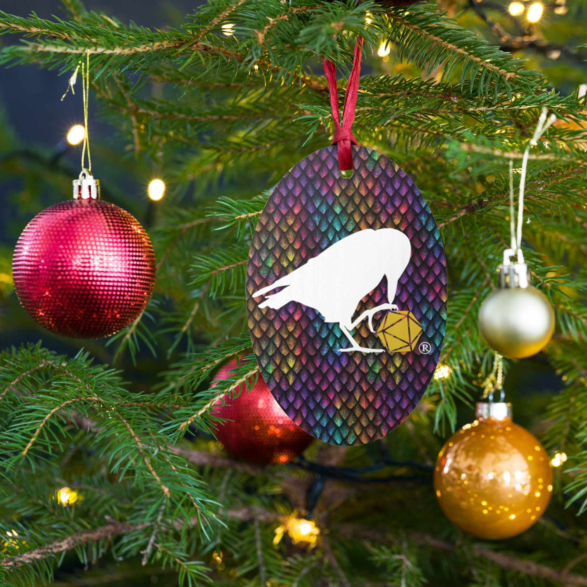 Rainbow Dragonscale Logo Wooden Ornaments - Image 2