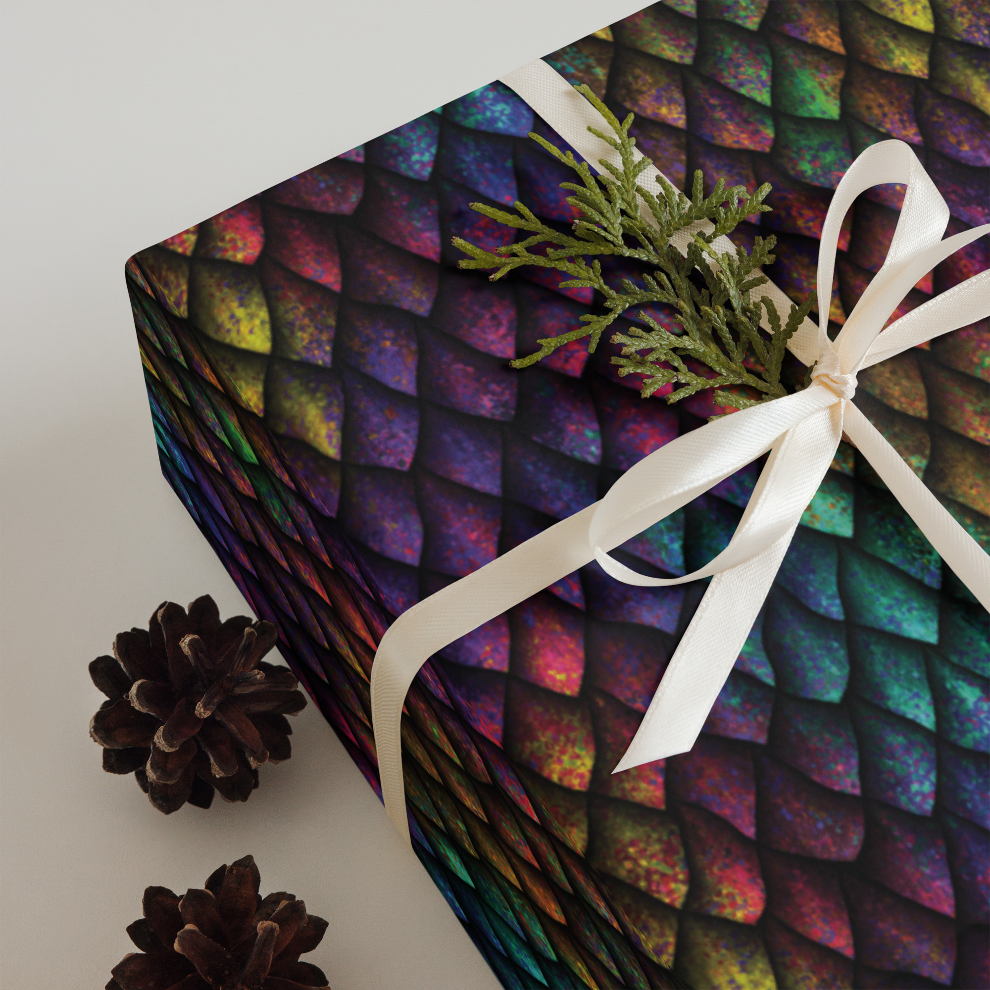 Rainbow Dragonscale Gift Wrap Sheets - Image 2