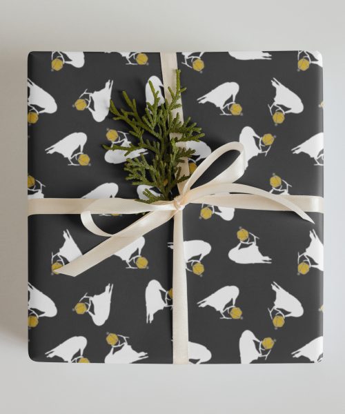 White Raven Gift Wrap Sheets